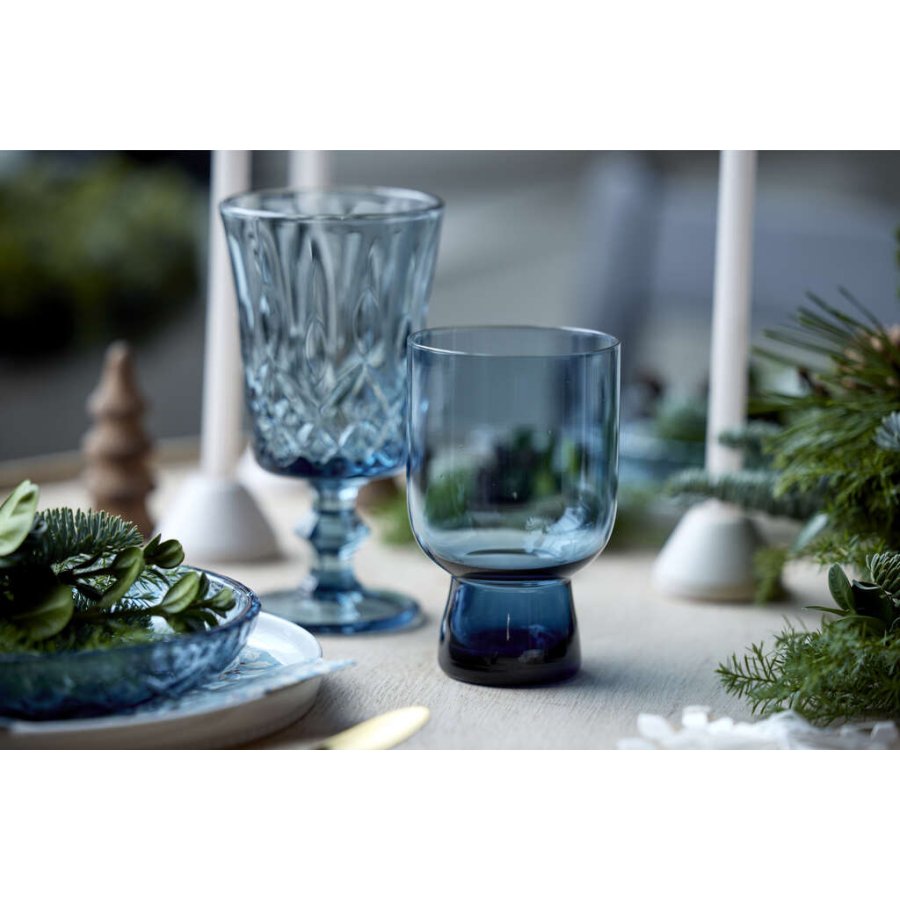 Lyngby Glas Sorrento Wasserglas 4er Set 30 cl, Blau