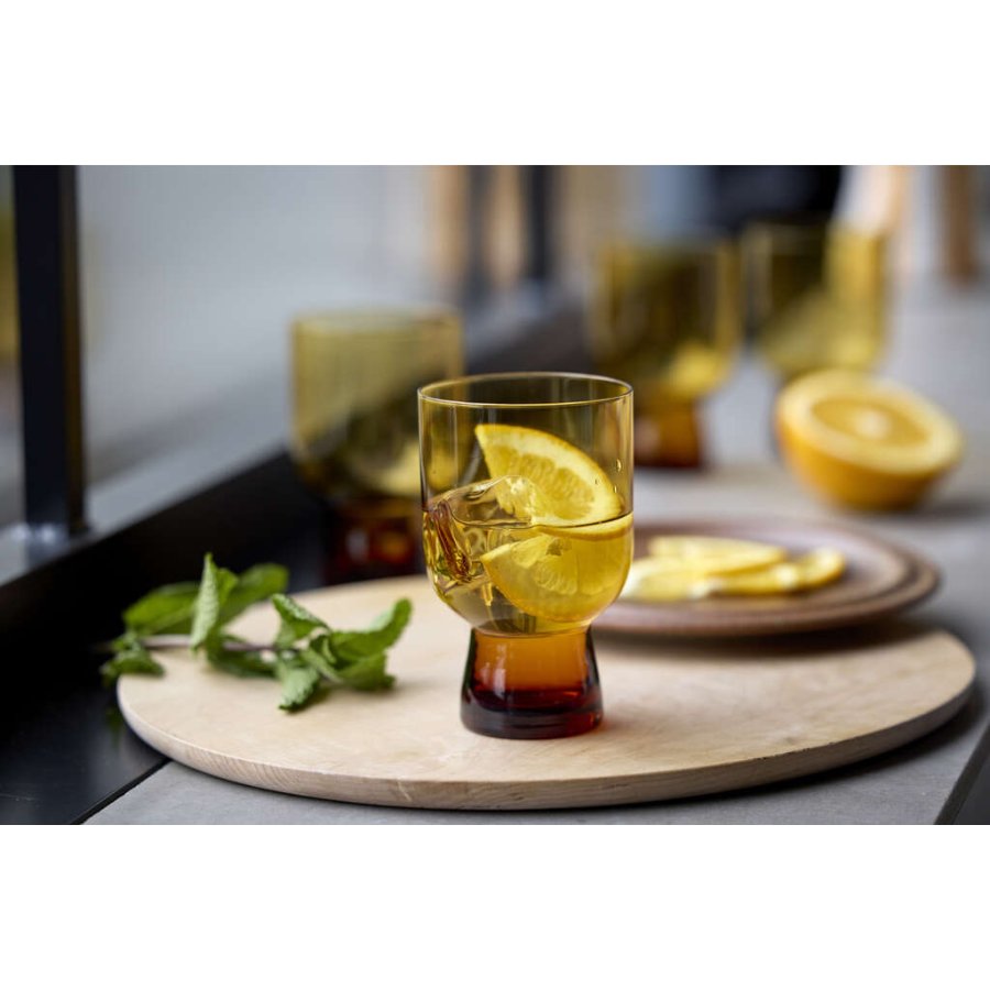 Lyngby Glas Sorrento Wasserglas 4er Set 30 cl, Amber