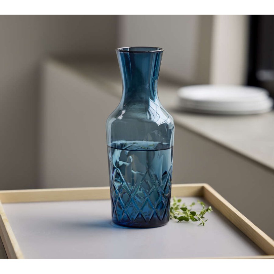 Lyngby Glas Sorrento Wasserkaraffe 1 L, Blau