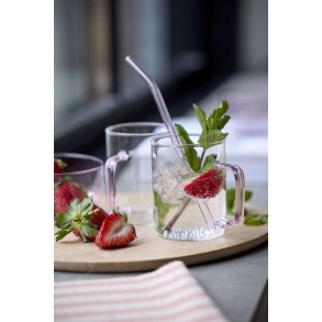 Lyngby Glas Sugerør 4 stk. 21,5 cm, Pink