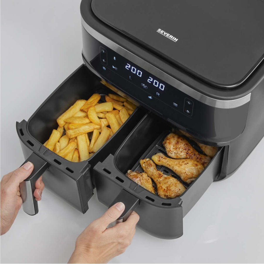 Severin Dobbelt Airfryer 3,25 L, Sort