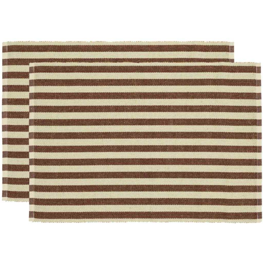 Sdahl Statement Stripe Das Tischset 2er Set 33x48 cm, Coffee Brown