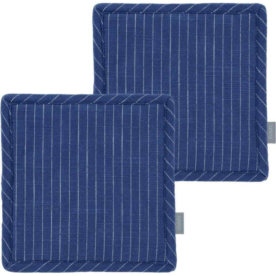 Sdahl Line Topflappen 2er Set 20x20 cm, Royal Blue