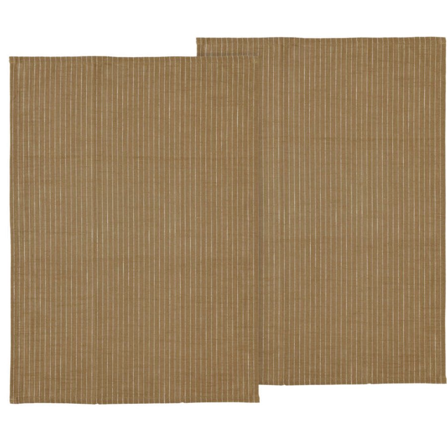 Sdahl Line Geschirrtuch 2er Set 50x70 cm, Warm Taupe