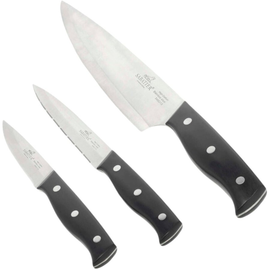 Lion Sabatier Austral Knivst 3 Dele, Sort/Stl