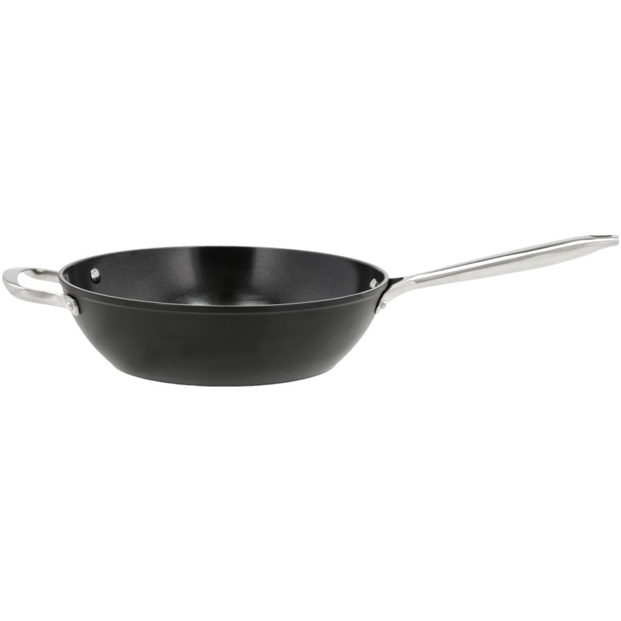 Pillivuyt Gourmet Travo Wok m. Keramisk Non-stick Belgning 28 cm, Sort