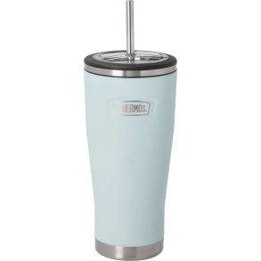 Thermos Thermobecher mit Strohhalm 0,7 l, Hellblau