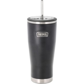 Thermos Thermobecher mit Strohhalm 0,7 l, Schwarz