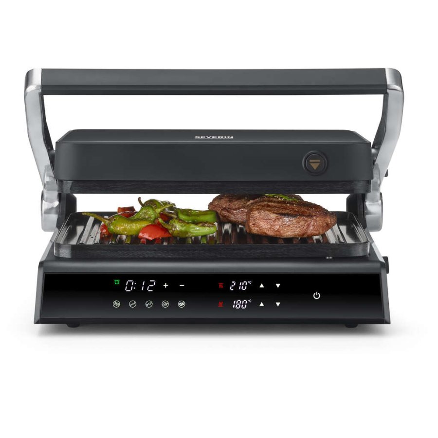 Severin Sevini Comfort Paninigrill 1800W, Sort/Stl