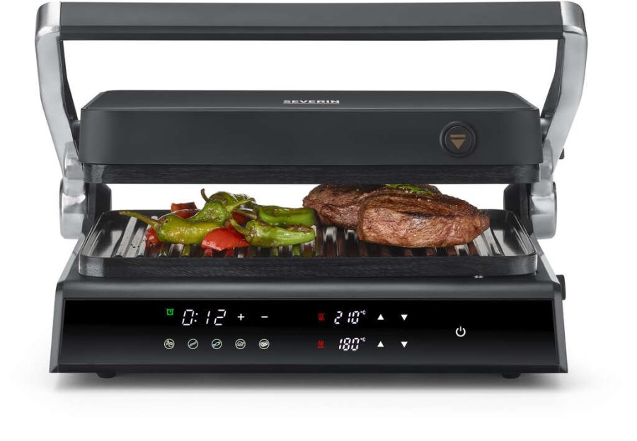 Severin Sevini Comfort Paninigrill 1800W, Sort/Stl