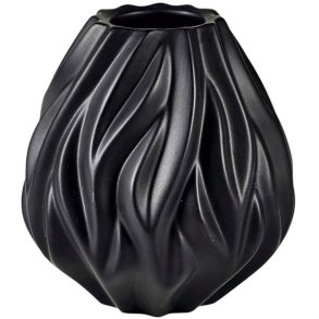 Mors Flame Vase H15 cm, Schwarz