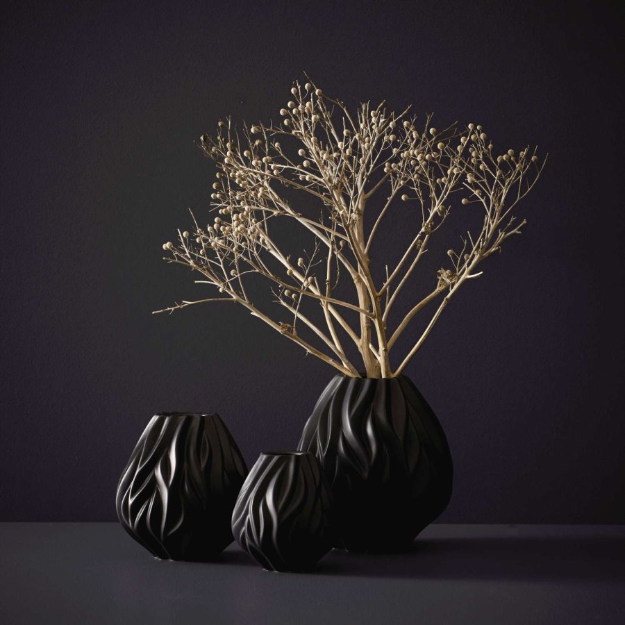 Morsø Flame Vase H15 cm, Sort