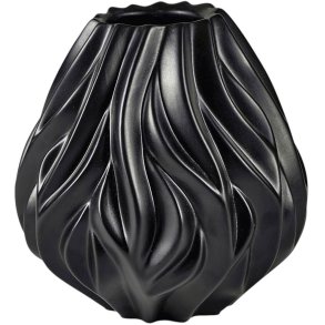Mors Flame Vase H19 cm, Schwarz