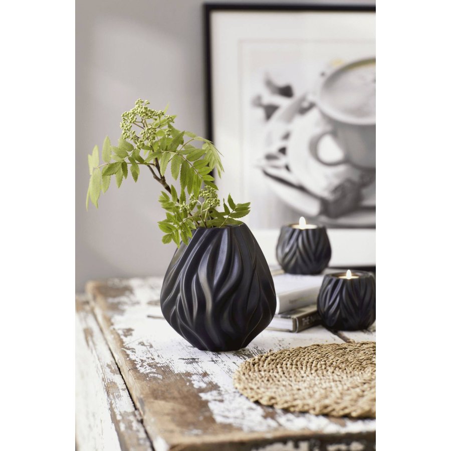 Mors Flame Vase H19 cm, Sort