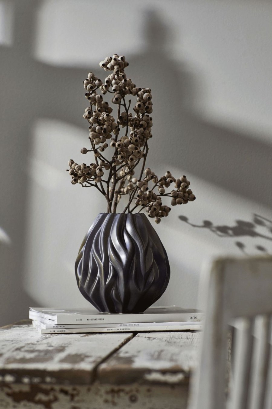 Mors Flame Vase H19 cm, Sort