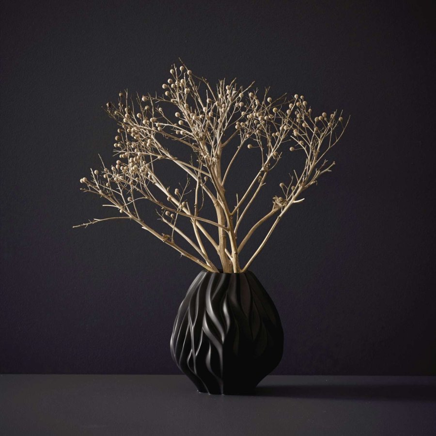 Mors Flame Vase H19 cm, Sort
