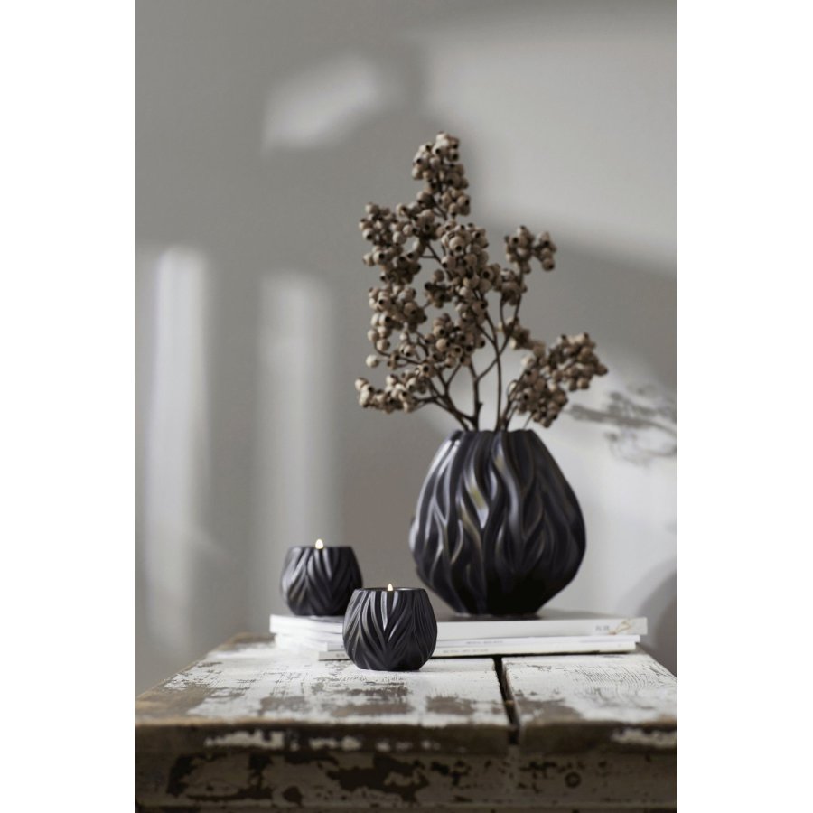 Mors Flame Vase H19 cm, Sort