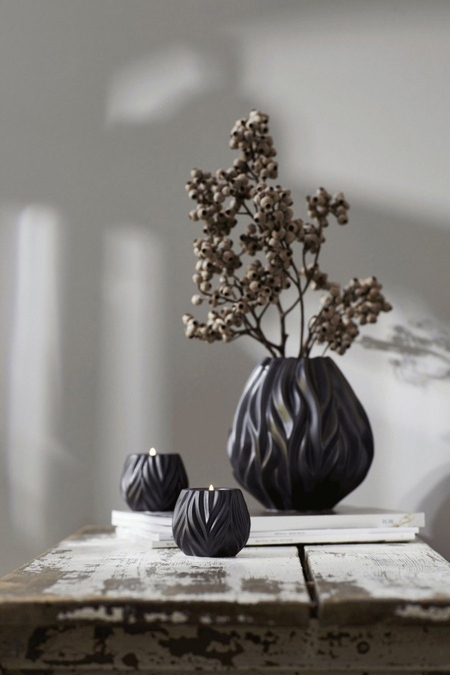 Mors Flame Vase H19 cm, Sort