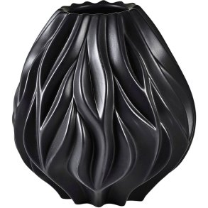 Mors Flame Vase H23 cm, Schwarz