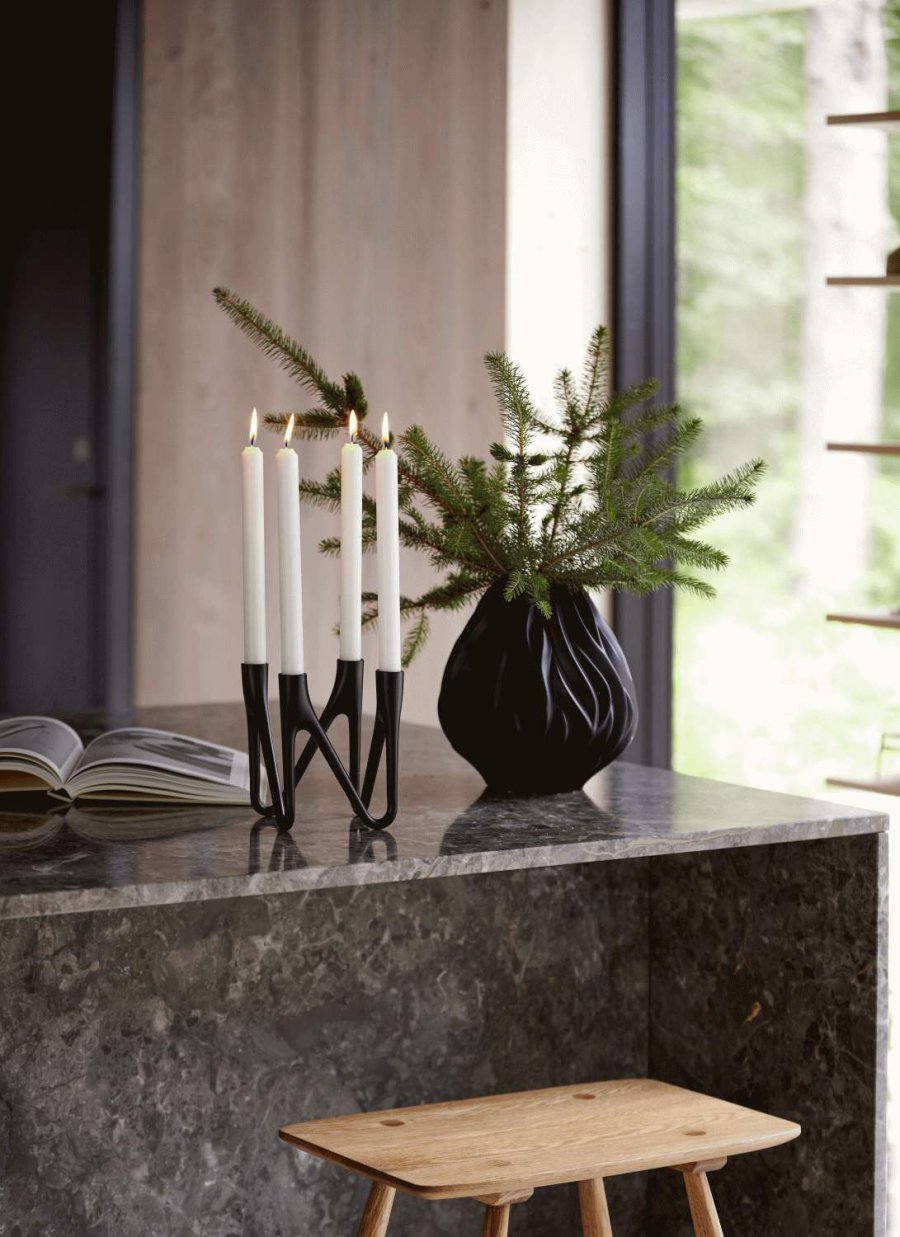 Mors Flame Vase H23 cm, Sort