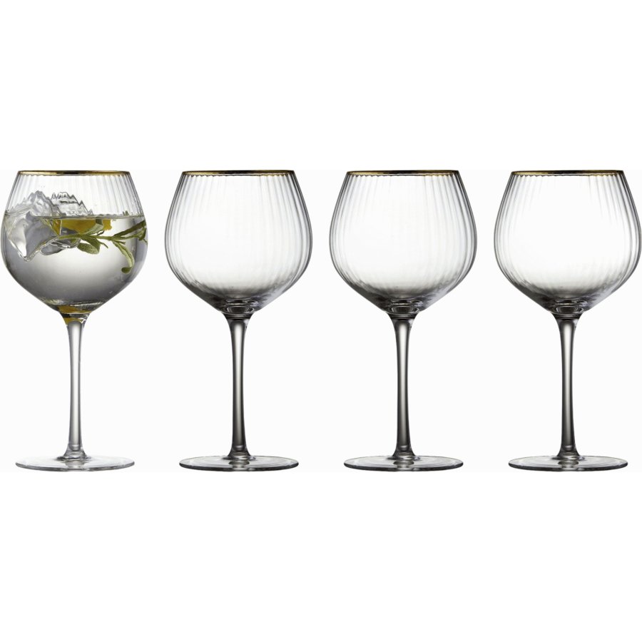 Lyngby Glas Gin & Tonic Glas Gold 4er Set 65 cl