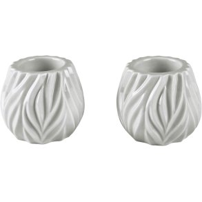 Mors Flame Teelichthalter 2 Stk. H6,8 cm, Wei