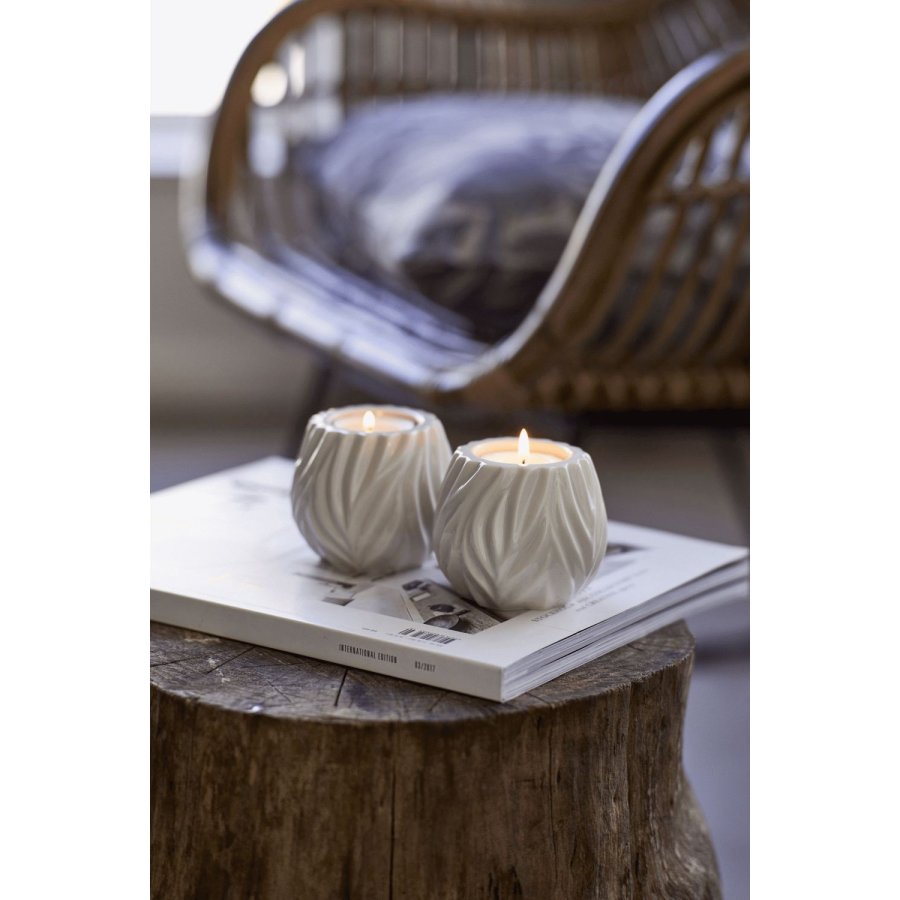 Morsø Flame Fyrfadsstage 2 stk. H6,8 cm, Hvid