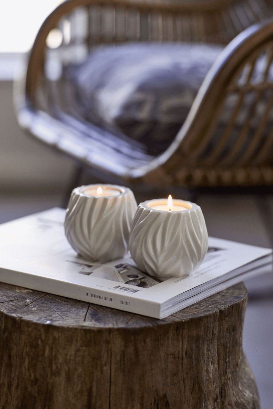 Morsø Flame Fyrfadsstage 2 stk. H6,8 cm, Hvid