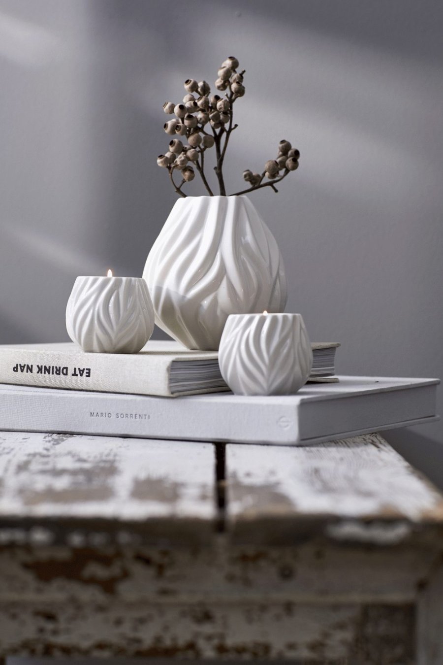 Morsø Flame Fyrfadsstage 2 stk. H6,8 cm, Hvid