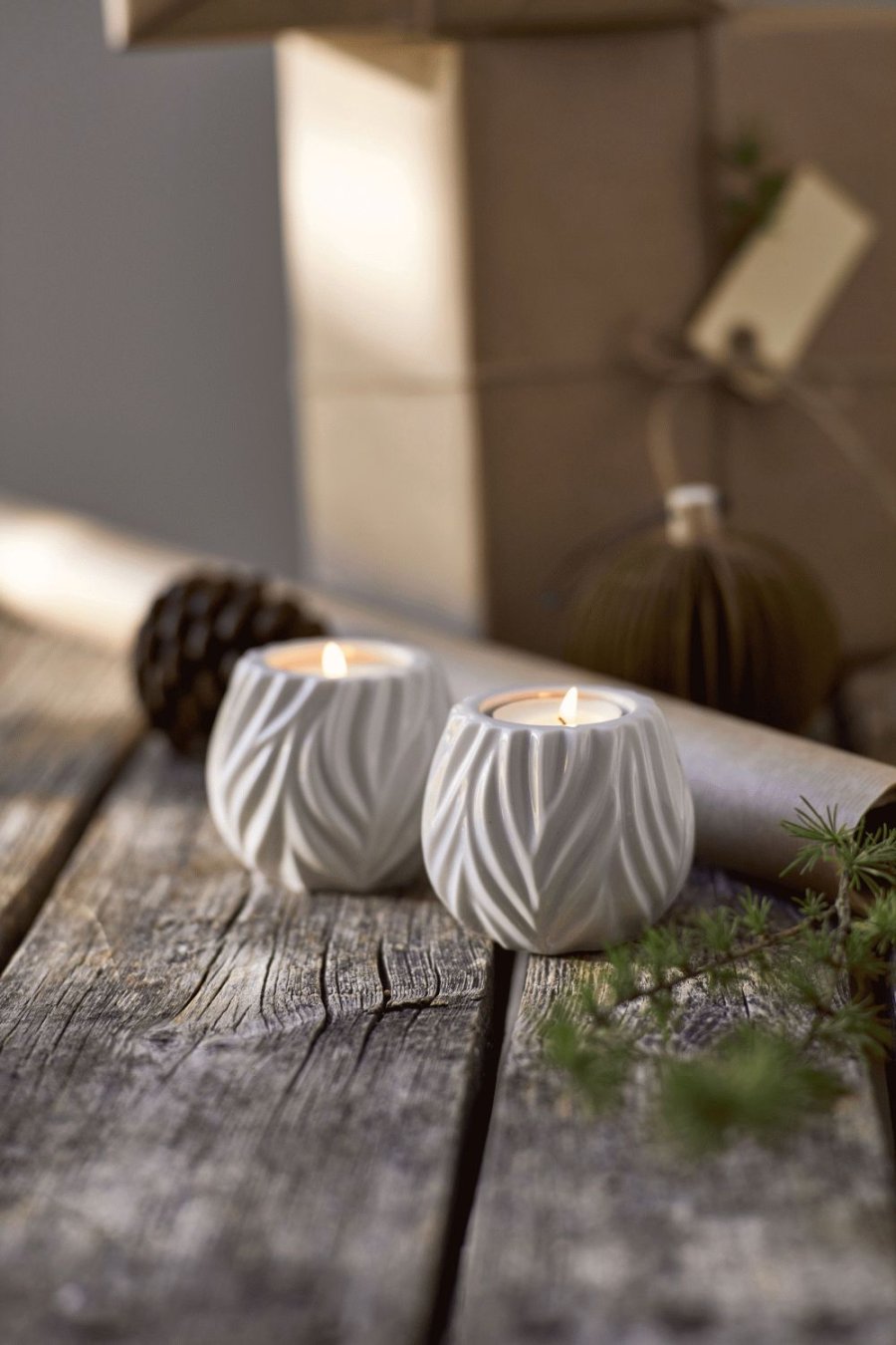 Morsø Flame Fyrfadsstage 2 stk. H6,8 cm, Hvid