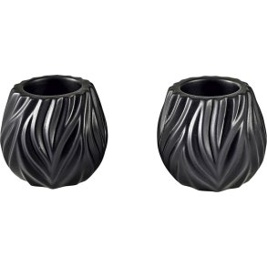 Mors Flame Teelichthalter 2er Set H6,8 cm, Schwarz