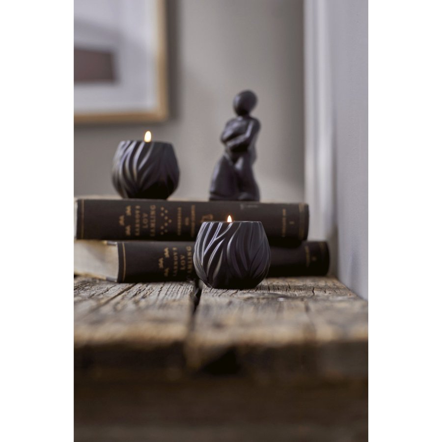 Mors Flame Teelichthalter 2er Set H6,8 cm, Schwarz