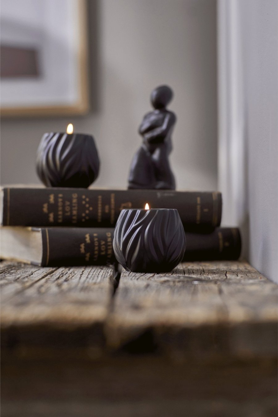 Mors Flame Teelichthalter 2er Set H6,8 cm, Schwarz