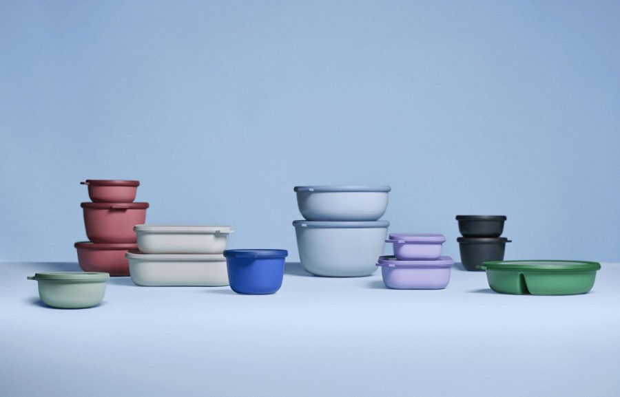 Mepal Cirqula Rect. Schale mit Deckel 1000 ml, Nordic White