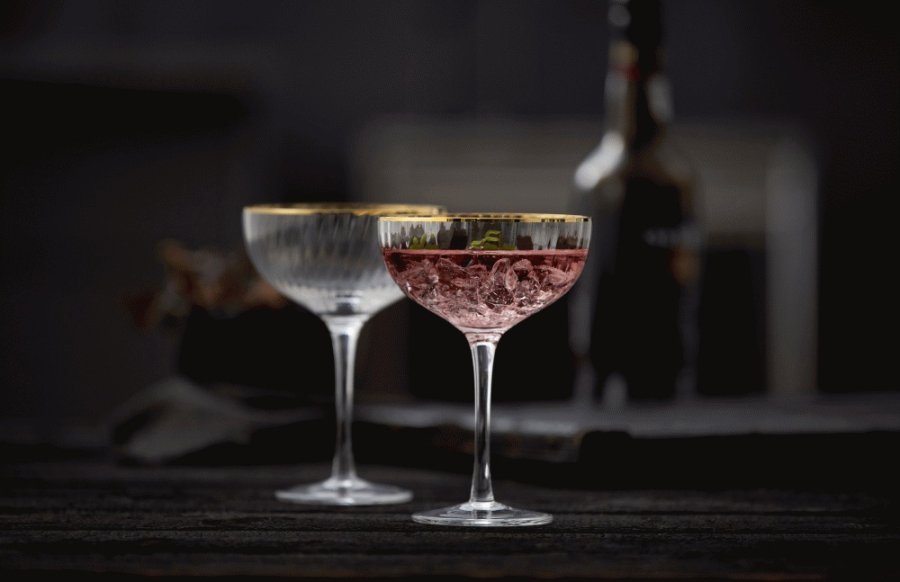 Lyngby Glas Palermo Cocktailglas Gold 4 stk. 31,5 cl