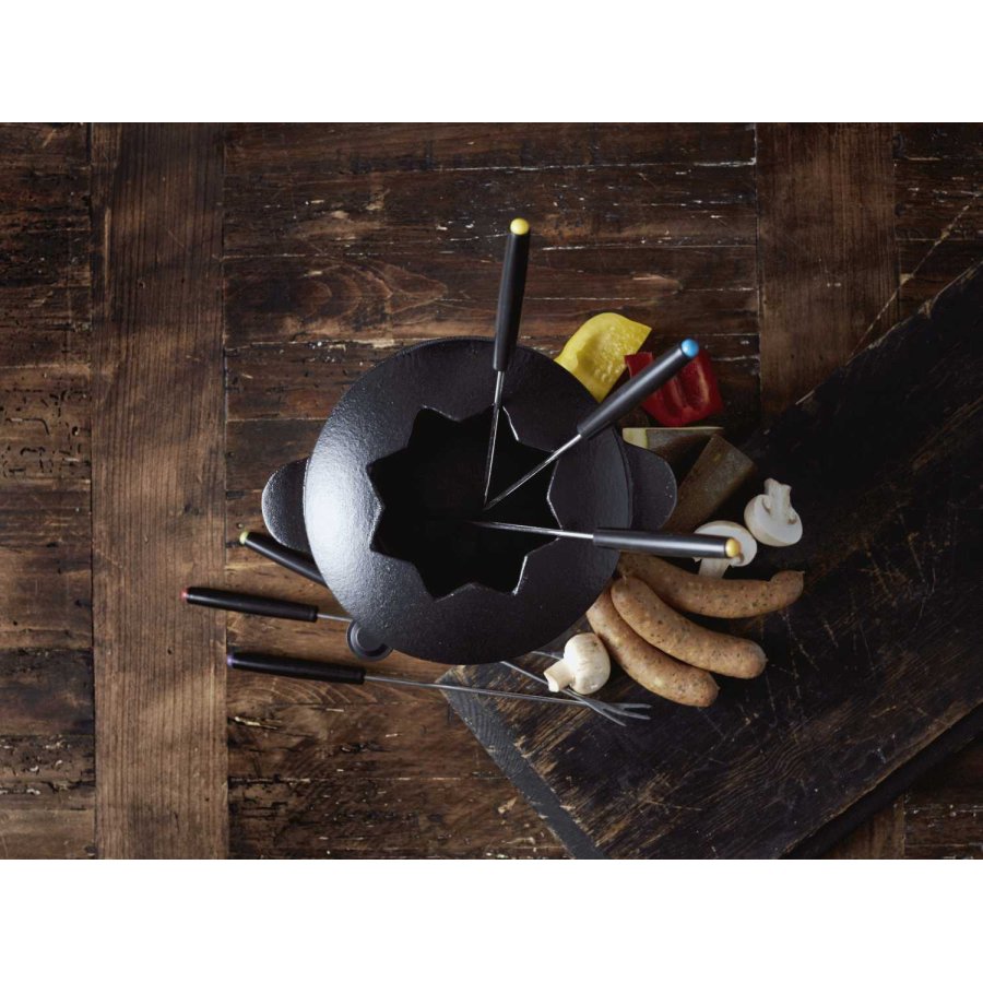 Funktion Fondueset mit Gabeln 10-teilig, Gusseisen