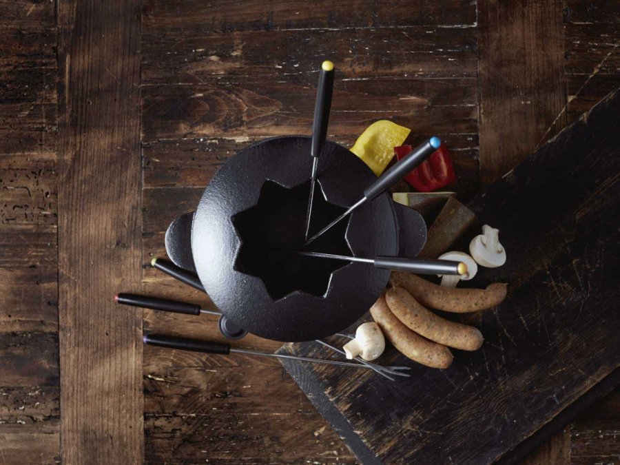 Funktion Fondueset mit Gabeln 10-teilig, Gusseisen