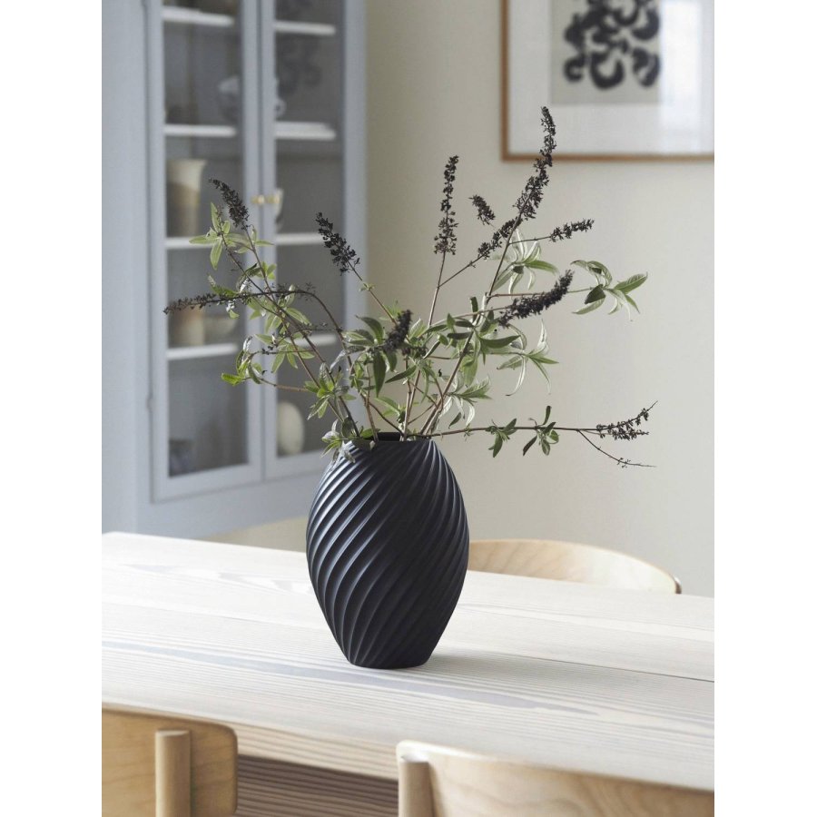 Mors River Vase H21 cm, Sort