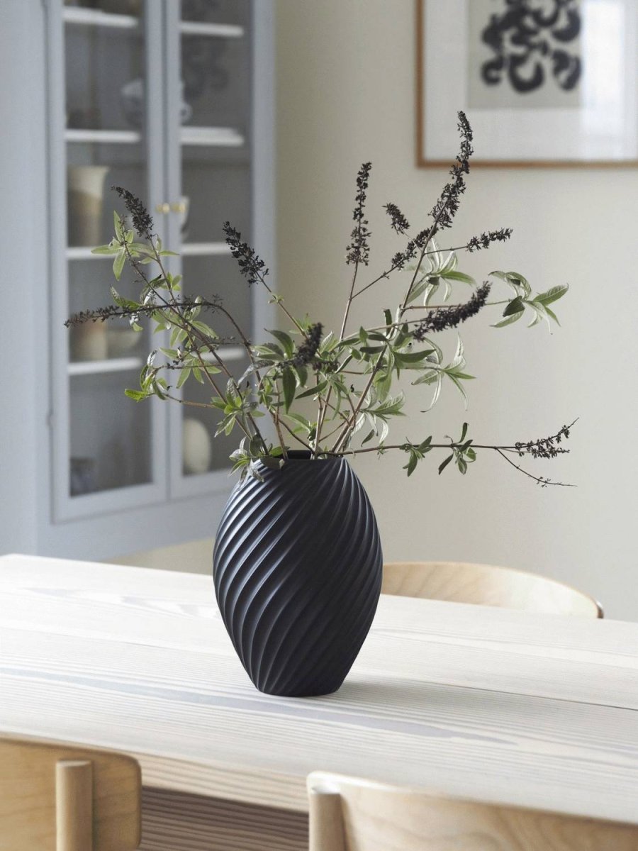 Mors River Vase H21 cm, Sort