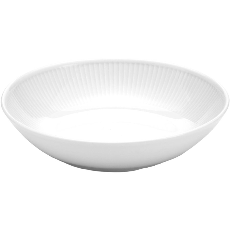 Pillivuyt Plissé Dyb Salat/Pastatallerken 23 cm, Hvid