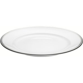 Pillivuyt Bistro Tallerken 24 cm, Hvid/Slv