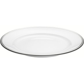 Pillivuyt Bistro Tallerken 27 cm, Hvid/Slv