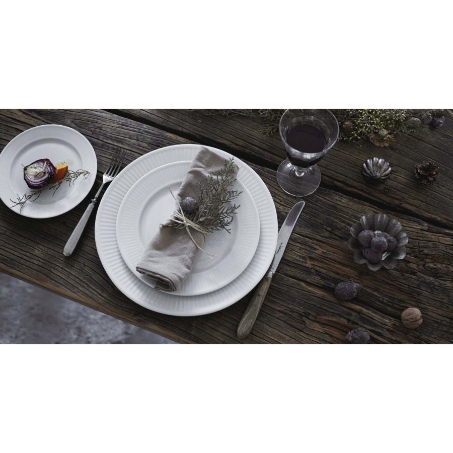 Pillivuyt Plissé Tallerken 17 cm, Hvid