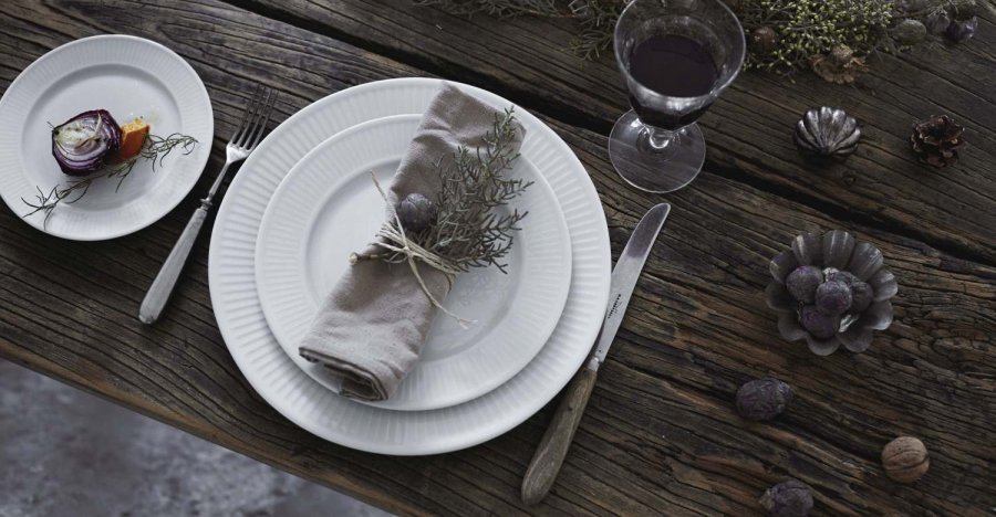 Pillivuyt Plissé Tallerken 17 cm, Hvid