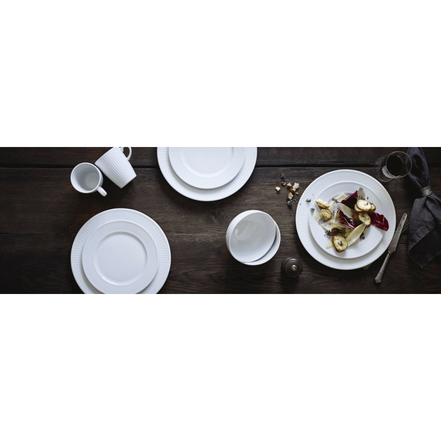 Pillivuyt Plissé Tallerken 17 cm, Hvid