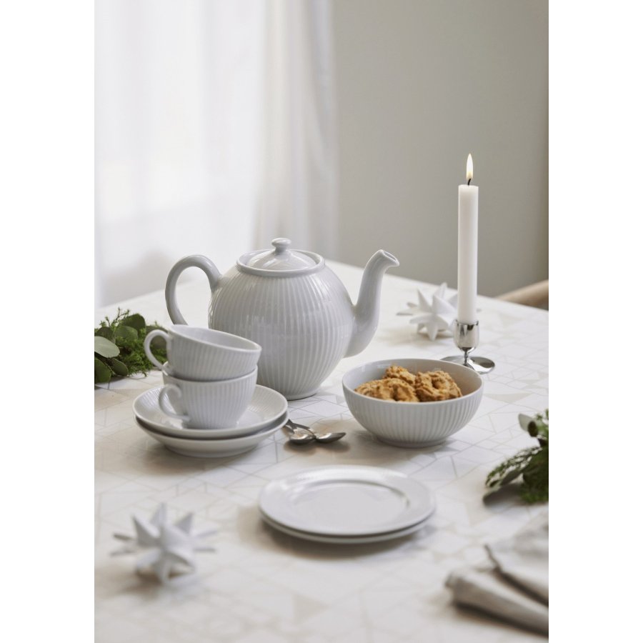 Pillivuyt Plissé Tallerken 17 cm, Hvid
