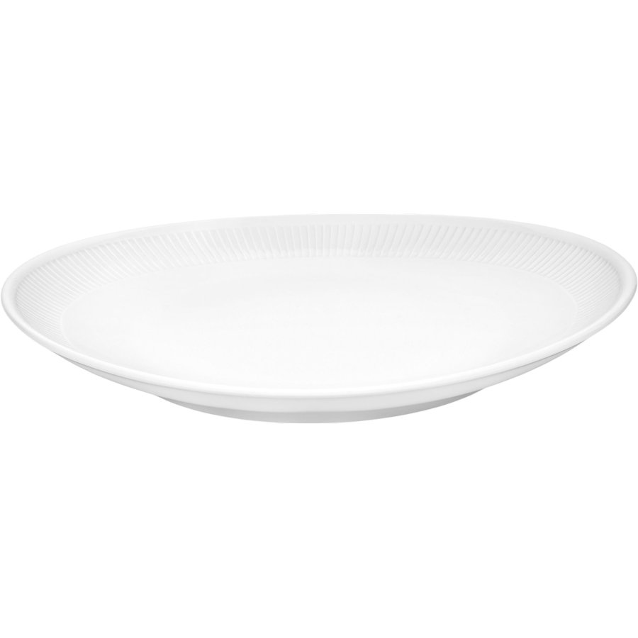 Pillivuyt Plissé Oval Steaktallerken 29,5 cm, Hvid