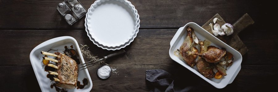 Pillivuyt Serie Originale Gericht 2er Set 31x17 cm, Wei