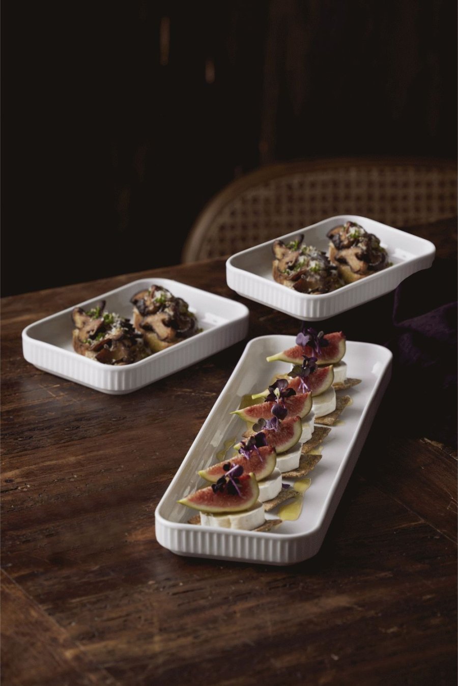 Pillivuyt Pliss Tapas-Teller 12x18 cm, Wei