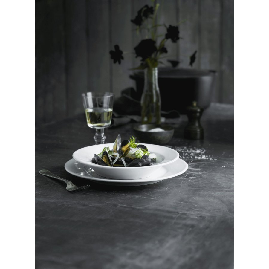 Pillivuyt Sancerre Dyb Pastatallerken 28 cm, Hvid